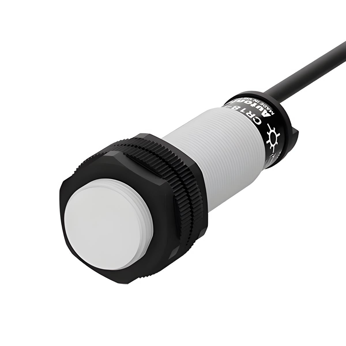Sensores de Proximidad Capacitivos Cilíndricos Serie CR: Detección Versátil y Precisa Los sensores de proximidad capacitivos cilíndricos de la serie CR son capaces de detectar cualquier material con un dieléctrico diferente al aire. Estos sensores son ideales para detectar materiales conductores y no conductores, incluyendo metal, hierro, piedra, plástico, agua y grano.